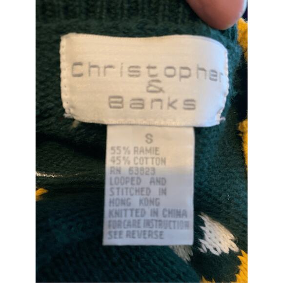 Vintage 90s Green Bay Packers Football Oversized Knit Cardigan Sweater Small - Picture 9 of 11